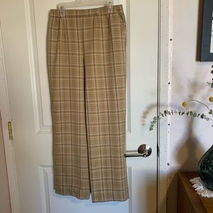 Koret Beige plaid straight leg  trousers petite